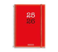 Miquelrius - Agenda Escolar 25-26, Planificador 12 Meses: Septiembre 2025 a Agosto 2026, Tamaño 150 x 213 mm, Semana Vista, Cubierta de Polipropileno Opaco, Cierre con Goma, Español-Inglés