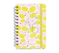 Miquelrius - Agenda Escolar 2025 2026, Planificador de Septiembre a Agosto, Tamaño 123 x 178 mm, Semana Vista, Doble Espiral, Pegatinas, Tapa de Cartón Forrado, Cierre con Goma, Catalán-Inglés
