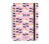 Miquelrius - Agenda Escolar 2025 2026, Planificador de Septiembre a Agosto, Tamaño 123 x 178 mm, Semana Vista, Doble Espiral, Pegatinas, Tapa de Cartón Forrado, Cierre con Goma, Catalán-Inglés