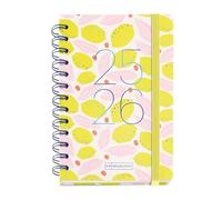 Miquelrius - Agenda Escolar 25-26, Planificador de Septiembre 2025 a Agosto 2026, Tamaño 125.5 x 178 mm, Día Página, Doble Espiral, Pegatinas, Tapa de Cartón Forrado, Cierre con Goma, Español-Inglés