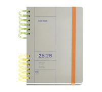 Miquelrius - Agenda Escolar 25-26, Septiembre 2025 a Agosto 2026, Tamaño 164 x 218 mm, Día Página, Doble Espiral Bicolor, Cubierta Rígida, Cierre con goma, Español-Inglés-Portugués