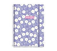 Miquelrius - Agenda escolar 2026 2027 día página 10 meses, A5+ (15,5×21,5 cm), Cartón forrado, Espiral metálico, Bolsillo interior, Stickers, Regla marcapáginas, Cierre con goma, Español-EN, Bloom