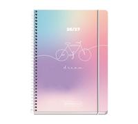 Miquelrius - Agenda escolar 2026 2027 semana vista 10 meses, Tamaño A6+ (11,7×17,4 cm), Cartón plastificado, Espiral metálico, Cantos redondeados, Cierre con goma, Stickers, Español-EN, Dream