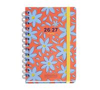 Miquelrius - Agenda escolar 2026 2027 semana vista 12 meses, A6+ (12,3×17,8 cm), Cartón forrado, Doble espiral, Cierre de goma, bolsillo interior, stickers y regla marcapáginas, Catalán-EN, Spring