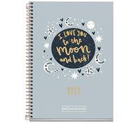 Miquelrius - Agenda Escolar Activa de Espiral 117 x 174 mm, Semana Vista 2020-2021 To The Moon Azul Catalán