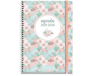 Miquelrius - Agenda Escolar con Espiral 2019-2020, Semana Vista Floral Español, 117 x 182 mm