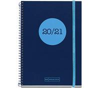 Miquelrius - Agenda Escolar Polipropileno Plus de Espiral 155 x 213 mm, Día Página 2020-2021 Classic Topo, Azul Castellano