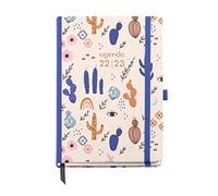 Miquelrius - Agenda julio 2022 diciembre 2023 - Semana Vista - Tamaño Journal 12,2 x 16,8 cm - Trilingue: español, inglés, portugués - 18 MESES - Cactus, MR33027