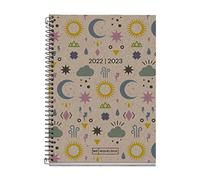 Miquelrius Agenda septiembre 2022 junio 2023 - Día Página - Tamaño Activa 11,7 x 17,4 cm - Bilingüe: español, inglés - Reciclada - Lunas, MR26290
