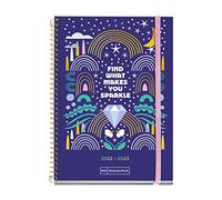 Miquelrius - Agenda septiembre 2022 junio 2023 - Semana Vista - Tamaño Activa 11,7 x 17,4 cm - Bilingüe: catalán, inglés - Teen - Brillar, MR26581