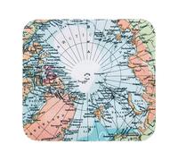Miquelrius - Alfombrilla ratón antideslizamiento, Accesorio Escritorio tamaño 200 x 200 mm, Material poliéster para Deslizamiento Suave, Alfombrilla cuadradada con Base de Goma, Mousepad Mapamundi