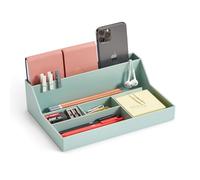 Miquelrius - Bandeja organizadora de sobremesa, Organizador de escritorio con gran capacidad, Tamaño 250 x 175 x 72 mm, Diseño compacto y resistente, Ideal para oficina y documentos, Color verde