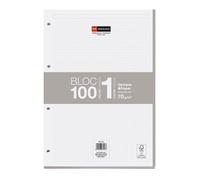 Miquelrius - Bloc de recambio de hojas A4 cuadriculadas 5x5 mm, 100 hojas de 90 g/m², Con perforaciones estándar para carpeta de anillas, Material escolar, Color gris