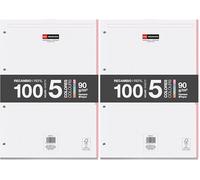 Miquelrius - Bloc de recambio de hojas A4 punteadas dots, 100 hojas de 90 g/m² en 5 colores pastel, Con perforaciones estándar para carpeta de anillas, Material escolar (Paquete de 2)