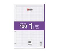 Miquelrius - Recambio Hojas A4, 100 Hojas, Cuadrícula 5 mm, 4 Taladros, Color Turquesa