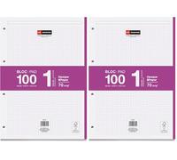 Miquelrius - Bloc de recambio de hojas cuadriculadas A4, Recambio de hojas perforadas para archivador 4 anillas, 100 Hojas A4 con cuadrícula 5x5 mm, Papel que evita que la tinta traspase, Fucsia