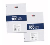 Miquelrius - Blocs de recambio, 200 hojas sueltas cuadriculadas 4 mm, Papel opaco 90 g/m², Recambio hojas A4 perforadas para carpeta anillas o archivadores, Material escolar para la vuelta al cole