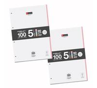 Miquelrius - Blocs de recambio, 200 hojas sueltas cuadriculadas 5 mm, Papel opaco 90 g/m², Recambio hojas A4 perforadas para carpeta anillas o archivadores, Material escolar para la vuelta al cole