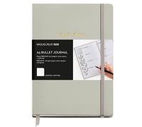 Miquelrius - Cuaderno de notas Bullet Journal A5, Cubierta rígida símil piel y elástico de cierre, Cuaderno punteado DOTS, 96 Hojas de 100 g/m², Bolsillo interior y cinta marcador, Color gris