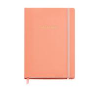 Miquelrius - Cuaderno de notas Bullet Journal A5, Cubierta rígida símil piel y elástico de cierre, Cuaderno punteado DOTS, 96 Hojas de 100 g/m², Bolsillo interior y cinta marcador, Color melocotón