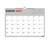 Miquelrius - Calendario 18 Meses 2026 2027 Basic, Calendario de Pared A3 (42 × 29,6 cm), Con Espacio para Anotar, Espiral Doble para Colgar, Español