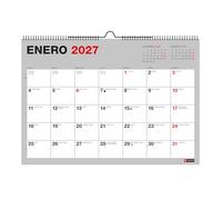 Miquelrius - Calendario 18 meses 2026 2027 Basic, Calendario de pared A4 (29,6 cm × 21 cm), Con espacio para anotar, Espiral doble para colgar, Español