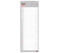 Miquelrius - Calendario 2026 de Pared Basic, Organizador anual 155 x 430 mm, Con espacio para anotar, Encuadernación espiral doble, Planificador 12 meses, Español