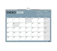 Miquelrius - Calendario 2026 pared Chromat, Organizador anual A3: 420 x 296 mm, Espacio para anotar, Encuadernación espiral doble, 9 colores interiores, Planificador 12 meses, Español