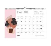 Miquelrius - Calendario 2026 de pared, Organizador anual A3: 420 x 296 mm, Con espacio para anotar, Encuadernación espiral doble, Planificador 12 meses, Español, Abstracto