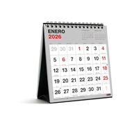 Miquelrius - Calendario 2026 de sobremesa Basic, Con números grandes, Organizador anual 140 x 150 mm, Con espacio para anotar, Encuadernación espiral doble, Planificador 12 meses, Español