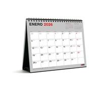 Miquelrius - Calendario 2026 de sobremesa Basic, Organizador anual 250 x 200 mm, Con espacio para anotar, Planificador 12 meses, Encuadernación espiral doble, Español