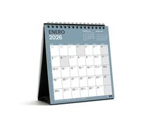 Miquelrius - Calendario 2026 de sobremesa Chromat, Organizador anual 140 x 150 mm, Espacio para anotar, Encuadernación espiral doble, 9 colores interiores, Planificador 12 meses, Español