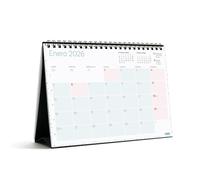 Miquelrius - Calendario 2026 de sobremesa Lovely, Organizador anual A5: 210 x 148,5 mm, Espacio para anotar, Planificador 12 meses, Espiral doble, Español, Incluye adhesivos, Colores pastel