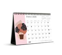 Miquelrius - Calendario 2026 de sobremesa, Organizador anual A5: 210 x 148,5 mm, Con espacio para anotar, Encuadernación espiral doble, Planificador 12 meses, Español, Abstracto