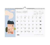 Miquelrius - Calendario de Pared 2025, Calendario A3: 420 x 296 mm, Con espacio para anotar, Calendario 2025, Encuadernación espiral doble, Calendario anual para colgar, Español, Diseño Casas