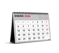 Miquelrius - Calendario de Sobremesa 2026 Basic, Con números grandes,Organizador anual A5: 210 x 148,5 mm, Con espacio para anotar, Encuadernación espiral doble, Planificador 12 meses, Español