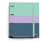 Miquelrius - Carpebloc A4, Carpeta archivador con 4 anillas + Recambio 100 hojas de 70 g/m² con cuadrícula de 5 mm, Cierre con goma, Colección Rider Purple