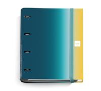 Miquelrius - Carpebloc A4, Carpeta archivador con 4 anillas + Recambio 100 hojas de 90 g/m² con cuadrícula de 5 mm, Cierre con goma, Colección Aurora Iceland