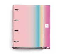 Miquelrius - Carpebloc A4, Carpeta archivador con 4 anillas + Recambio 100 hojas de 90 g/m² con cuadrícula de 5 mm, Cierre con goma, Colección Aurora West Bay