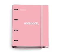 Miquelrius - Carpebloc A4 Emotions, Carpeta Archivador 4 Anillas + Recambio Hojas Cuadriculadas, Papel 90 g/m², Cierre Goma, Carpesano Rosa