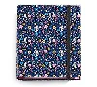 Miquelrius - Carpebloc, Carpeta con 4 Anillas + Recambio 100 Hojas A4 Cuadrícula, Carpesano Cierre con Goma, Night Garden