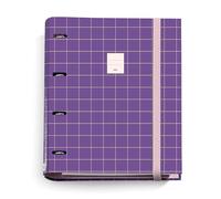 Miquelrius - Carpeta 4 Anillas, Archivador A4 Cartón Rígido, Rider Violeta | Recambio de 100 Hojas Cuadriculadas 5 x 5 mm en 4 Colores, Papel 70 g/m², Mecanismo Tipo D, Cierre de Goma