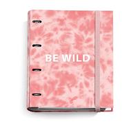 Miquelrius - Carpeta 4 Anillas, Archivador A4 Cartón Rígido, Tie Dye Rosa | Recambio de 100 Hojas Cuadriculadas 5 x 5 mm en 5 Colores, Papel 90 g/m², Mecanismo Tipo D, Cierre de Goma, Carpebloc