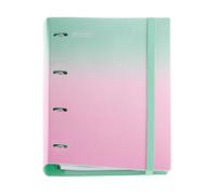 Miquelrius - Carpeta anillas A4 de plástico polyfoam, Carpebloc con un recambio de 100 hojas cuadriculadas + 4 separadores + 1 sobre de polipropileno, Archivador 4 anillas, Cierre de goma, Mint&Rosa