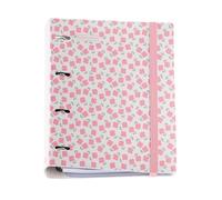 Miquelrius - Carpeta anillas A4 de plástico polyfoam, Carpebloc con un recambio de 100 hojas cuadriculadas + 4 separadores + 1 sobre de polipropileno, Archivador 4 anillas, Cierre de goma, Rosa