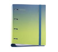 Miquelrius - Carpeta anillas A4 de plástico polyfoam, Carpebloc con un recambio de 100 hojas cuadriculadas + 4 separadores + 1 sobre de polipropileno, Archivador 4 anillas, Cierre de goma, Azul&Limón