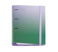 Miquelrius - Carpeta anillas A4 de plástico polyfoam, Carpebloc con un recambio 100 hojas cuadriculadas + 4 separadores + 1 sobre de polipropileno, Archivador 4 anillas, Cierre de goma, Lavanda&Verde