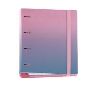 Miquelrius - Carpeta anillas A4 de plástico polyfoam, Carpebloc con un recambio de 100 hojas cuadriculadas + 4 separadores + 1 sobre de polipropileno, Archivador 4 anillas, Cierre de goma, Rosa&Azul