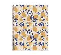Miquelrius - Cuaderno A4, 4 franjas de color, Cuadrícula 5 x 5 mm, 120 Hojas de 70 g/m², Espiral, Cuaderno cuadriculado, Colección Sweet Fruits, Limones