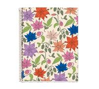 Miquelrius - Cuaderno A4, 4 franjas de color, Rayado Horizontal 7 mm, 120 Hojas de 70 g/m², Espiral, Cuaderno rayado, Colección Vintage Lily, Flores